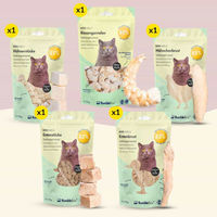 Produktbild von RumbleBox Ultimate Sparbox Gefriergetrocknete Katzensnacks Huhn Ente und Riesengarnele Monoprotein Getreidefrei für Kitten 5x50g