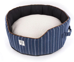 Produktbild von Runder Hundekorb von Martin Sellier in Blau mit 70 cm Durchmesser aus Stoff