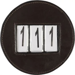 Produktbild von Rundes Reiter-Nummertableau HORKA aus Leder in Braun