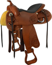 Produktbild von Rundes Reitkissen Freemax FMW aus Leder in Orange und Braun