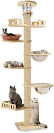 Rutaqian Kratzbaum XL mit 6 Etagen und Deckenspanner für Katzen in Beige – Bild 1 von 3