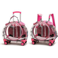 Produktbild von Rutaqian Tiertransporttasche transparente Katzentransportbox für kleine Hunde und Katzen mit Teleskopgriff 43x30x40 cm bis 5 kg