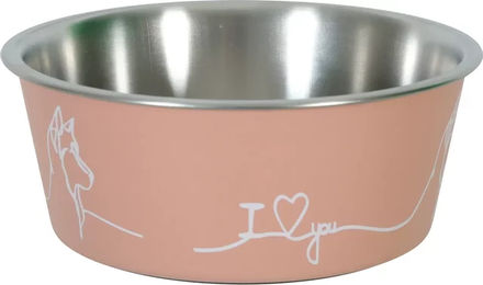 Produktbild von Rutschfester Edelstahl Futternapf für Hunde Zolux Love in Blau oder Rosa