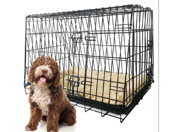 RV-Parts Transportbox Hundekäfig aus Metall mit waschbarem Boden Grau 93x68x70 cm – Bild 1 von 2