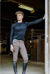 Produktbild von RWS Reitshirt Canter Pro Series Langarm T-Shirt aus Wolle Schwarz Unisex Größe S