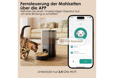 Rywell 2-in-1 Katzen-Futterautomat und Wasserspender mit App-Steuerung und Filtersystem für erwachsene Katzen – Bild 1 von 3