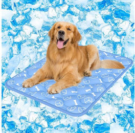 Rywell Selbstkühlende Hundematte für Hunde und Katzen aus Arc-Chill-Gewebe, atmungsaktiv und waschbar, Blau, 50 x 75 cm, Größe M – Bild 1 von 4