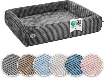 Produktbild von SABRO Hundekorb KUDDE Orthopädisch - Waschbar & Wasserabweisend - Ergonomisch aus, Cord, Premium Hundebett mit wechselbarem Bezug für jede Hundegröße