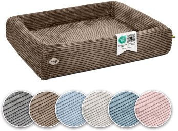 SABRO Hundekorb KUDDE Orthopädisch - Waschbar & Wasserabweisend - Ergonomisch aus, Cord, Premium Hundebett mit wechselbarem Bezug für jede Hundegröße – Bild 1 von 3