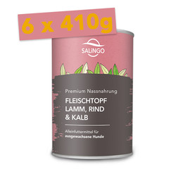 Produktbild von SALiNGO Fleischtopf Lamm, Rind & Kalb 6x410g Hundenassfutter