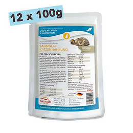 Produktbild von SALiNGO Lachs mit Huhn und Kartoffeln 12x100g Katzennassfutter