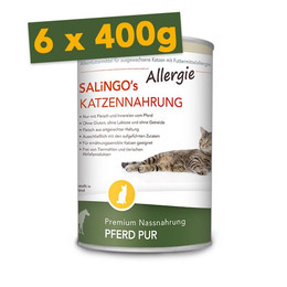 Produktbild von SALiNGO Pferd PUR 6x400g Katzennassfutter