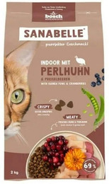 Produktbild von Sanabelle 4 x 2kg Indoor Perlhuhn Katzentrockenfutter-Sparpaket