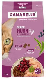 Produktbild von Sanabelle 4 x 2kg Senior Huhn Katzentrockenfutter-Sparpaket