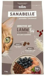 Produktbild von Sanabelle 4 x 2kg Sensitive Lamm Katzentrockenfutter-Sparpaket