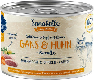Produktbild von Sanabelle Adult Schlemmertopf 180g Katzennassfutter Sparpaket 12 x 180 Gramm Gans & Huhn