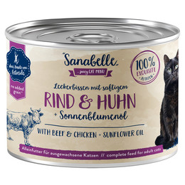 Produktbild von Sanabelle Beef & Chicken Nassfutter für ausgewachsene Katzen - 6 x 195 g