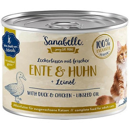 Produktbild von Sanabelle Ente & Huhn Nassfutter für Katzen - 6 x 195 g