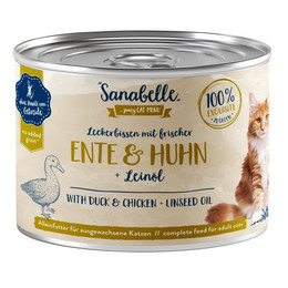 Produktbild von Sanabelle Katzen Nassfutter Adult mit Ente & Huhn - 6 x 195 g