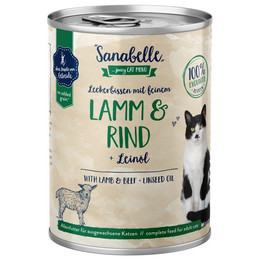Produktbild von Sanabelle Katzen Nassfutter Adult mit Lamm & Rind - 6 x 400 g