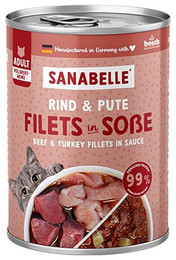 Produktbild von Sanabelle Katzen Nassfutter Adult mit Rind & Pute - 6 x 380 g