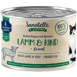 Produktbild von Sanabelle Lamm & Rind Nassfutter für ausgewachsene Katzen - 6 x 195 g