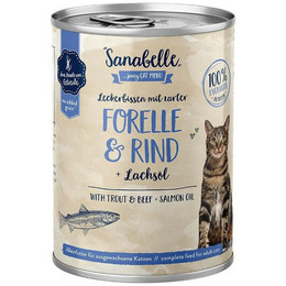 Produktbild von Sanabelle mit Forelle & Rind Katzenfutter nass - 6 x 400 g