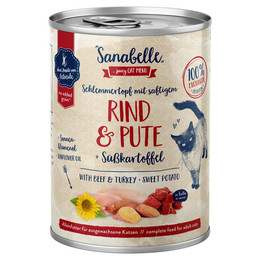 Produktbild von Sanabelle Nassfutter mit Rind & Pute für ausgewachsene Katzen - 6 x 380 g