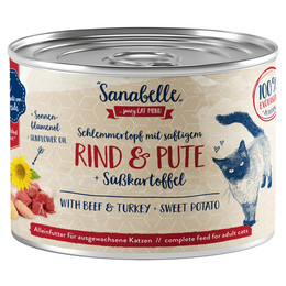 Produktbild von Sanabelle Rind & Pute Nassfutter für ausgewachsene Katzen - 6 x 180 g