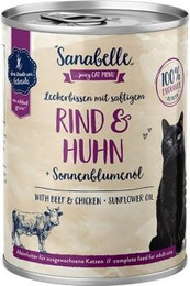 Produktbild von Sanabelle Rind und Huhn Katzenfutter - 6 x 400 g