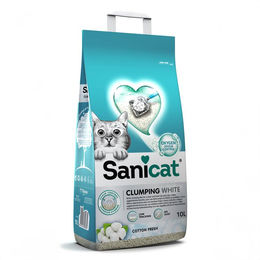 Produktbild von Sanicat Klumpende Katzenstreu mit frischem Baumwollduft - 2 x 10 l