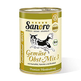 Produktbild von Sanoro Bio-Hundefutter Gemüse/Obst Mix 3 - 12 x 400 g