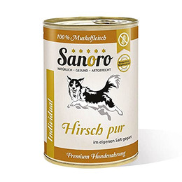 Produktbild von Sanoro Hirsch pur 100% Muskelfleisch - 12 x 400 g