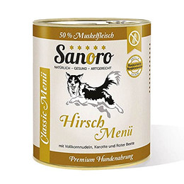 Produktbild von Sanoro Menü Classic Hirsch mit 50% Fleischanteil - 6 x 800 g