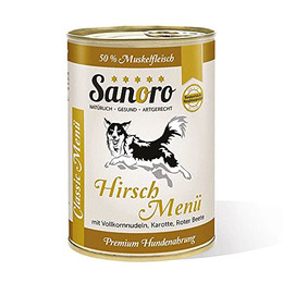 Produktbild von Sanoro Menü Classic Hirsch mit 50% Fleischanteil - 12 x 400 g