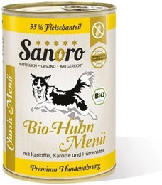 Produktbild von Sanoro Menü Classic vom Bio-Huhn mit 55 % Fleischanteil - 12x400g