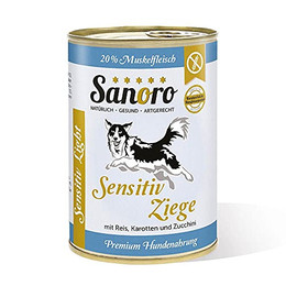 Produktbild von Sanoro Menü Sensitiv Light Ziege Premium Hundefutter - 12 x 400 g