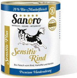 Produktbild von Sanoro Sensitiv PLUS Bio-Rind mit Bio-Kartoffel und Bio-Karotte - 6 x 800 g