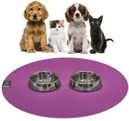 SanoZoo® Napfunterlage Öko-TEX Rund 120 cm Pflaume – Bild 1 von 7