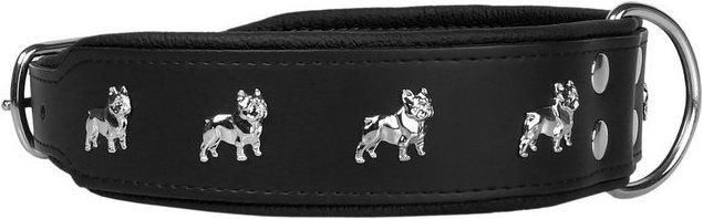 Produktbild von Sarcia.eu Hunde-Halsband Schwarzes Leder für Französische Bulldogge 65 cm - 65 cm