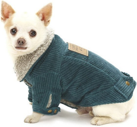 Produktbild von Sarcia.eu Hundejacke Dunkeltürkisfarbene Hunde-Kordjacke Denim - 40 cm