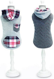 Produktbild von Sarcia.eu Hundejacke Grauer zweiseitiger karierter Hundepullover