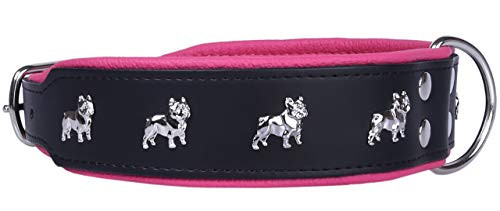 Produktbild von sarcia Schwarzes Hundehalsband aus Leder französische Bulldogge - 65 cm