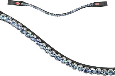 Produktbild von Sattelgurt mit Saphir-Kette Kieffer Flexiloop Luxe curved browband lined