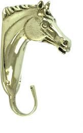 Produktbild von Sattelhaken mit Pferdekopf aus Messing Umbria Equitazione