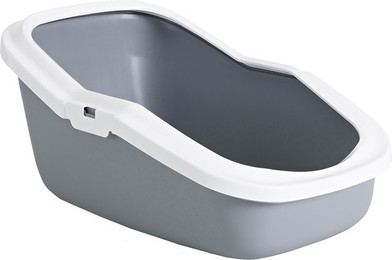Produktbild von Savic Katzentoilette Aseo mit hohem Rand hellgrau/weiß