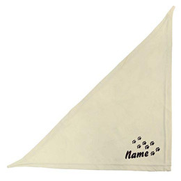 Produktbild von Schecker Beige Besticktes Halstuch mit Pfoten und Hundename - 35 cm
