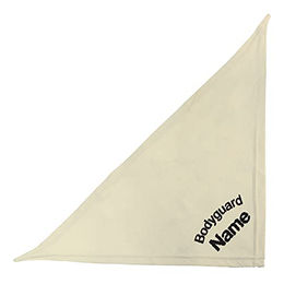 Schecker Besticktes Hundehalstuch mit Motiv Bodyguard und Name - Beige 50 cm – Bild 1 von 4