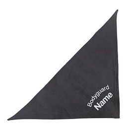 Schecker Besticktes Hundehalstuch mit Motiv Bodyguard und Name - Schwarz 35 cm – Bild 1 von 4