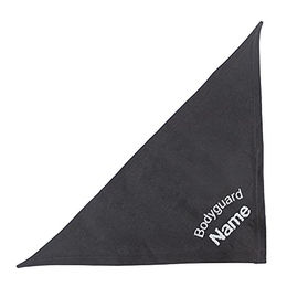 Schecker Besticktes Hundehalstuch mit Motiv Bodyguard und Name - Schwarz 65 cm – Bild 1 von 4